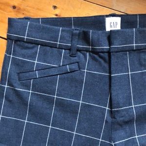 Gap pants, Size 8 Tall, navy with white grid pattern